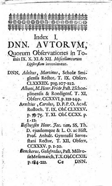 Miscellanea lipsiensia, ad incrementum rei litterariae edita, cum praefatione domini D. Jo. Francisci Buddei theologi, philisophi, et polyhistoris in Academia Ienensi celeberrimi