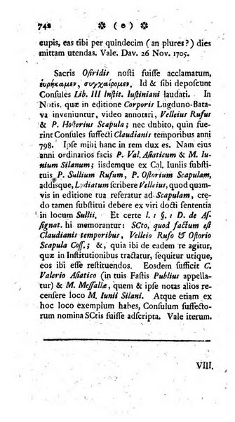 Miscellanea Lipsiensia nova, ad incrementum scientiarum, ab his qui sunt in colligendis Eruditorum novis actis occupati per partes publicata. Edendi consilium suscepit, sua nonnulla passim addidit, praefationem, qua instituti ratio explicatur, praemisit Frider. Otto Menckenius phil et I.V. Doctor