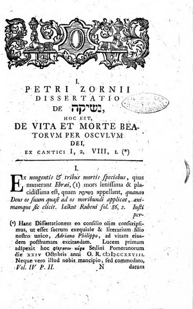 Miscellanea Lipsiensia nova, ad incrementum scientiarum, ab his qui sunt in colligendis Eruditorum novis actis occupati per partes publicata. Edendi consilium suscepit, sua nonnulla passim addidit, praefationem, qua instituti ratio explicatur, praemisit Frider. Otto Menckenius phil et I.V. Doctor