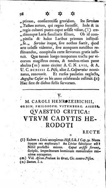 Miscellanea Lipsiensia nova, ad incrementum scientiarum, ab his qui sunt in colligendis Eruditorum novis actis occupati per partes publicata. Edendi consilium suscepit, sua nonnulla passim addidit, praefationem, qua instituti ratio explicatur, praemisit Frider. Otto Menckenius phil et I.V. Doctor