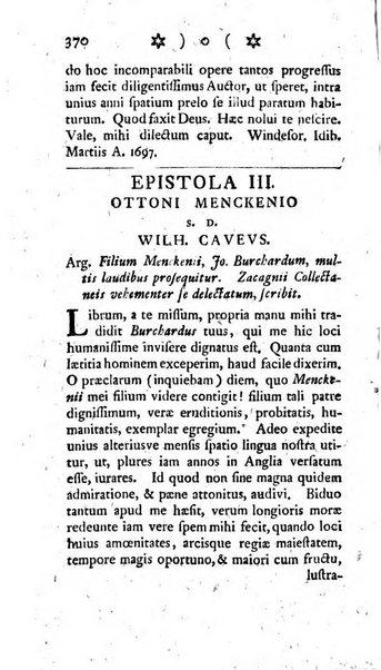 Miscellanea Lipsiensia nova, ad incrementum scientiarum, ab his qui sunt in colligendis Eruditorum novis actis occupati per partes publicata. Edendi consilium suscepit, sua nonnulla passim addidit, praefationem, qua instituti ratio explicatur, praemisit Frider. Otto Menckenius phil et I.V. Doctor