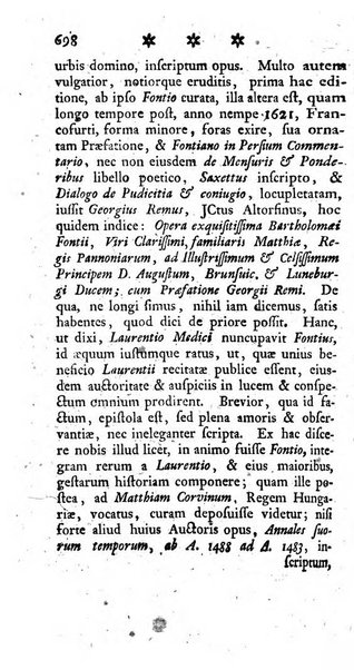 Miscellanea Lipsiensia nova, ad incrementum scientiarum, ab his qui sunt in colligendis Eruditorum novis actis occupati per partes publicata. Edendi consilium suscepit, sua nonnulla passim addidit, praefationem, qua instituti ratio explicatur, praemisit Frider. Otto Menckenius phil et I.V. Doctor