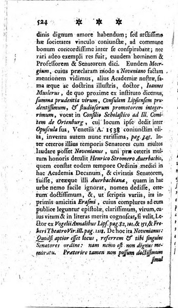 Miscellanea Lipsiensia nova, ad incrementum scientiarum, ab his qui sunt in colligendis Eruditorum novis actis occupati per partes publicata. Edendi consilium suscepit, sua nonnulla passim addidit, praefationem, qua instituti ratio explicatur, praemisit Frider. Otto Menckenius phil et I.V. Doctor