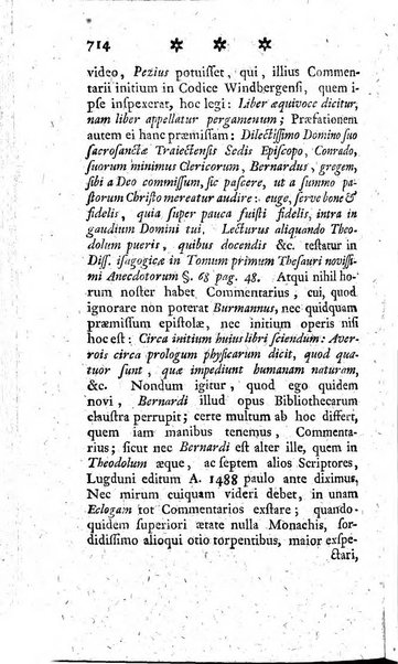 Miscellanea Lipsiensia nova, ad incrementum scientiarum, ab his qui sunt in colligendis Eruditorum novis actis occupati per partes publicata. Edendi consilium suscepit, sua nonnulla passim addidit, praefationem, qua instituti ratio explicatur, praemisit Frider. Otto Menckenius phil et I.V. Doctor