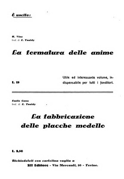 La fonderia rivista tecnica, industriale