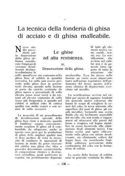 La fonderia rivista tecnica, industriale