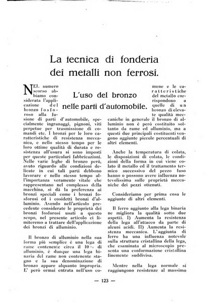 La fonderia rivista tecnica, industriale