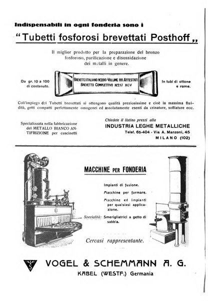 La fonderia rivista tecnica, industriale