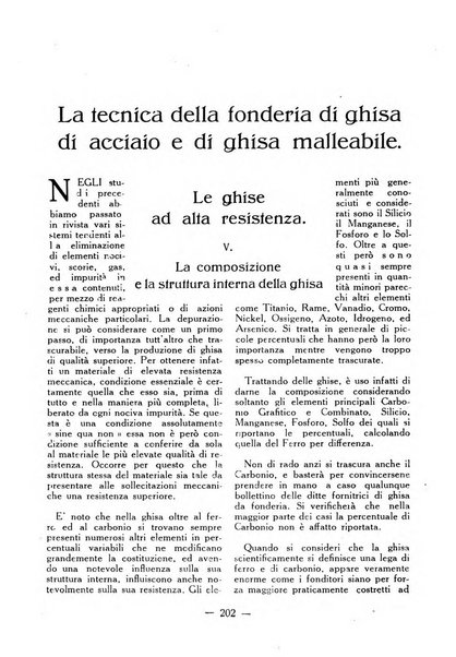 La fonderia rivista tecnica, industriale