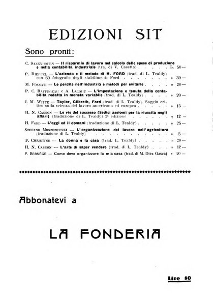 La fonderia rivista tecnica, industriale