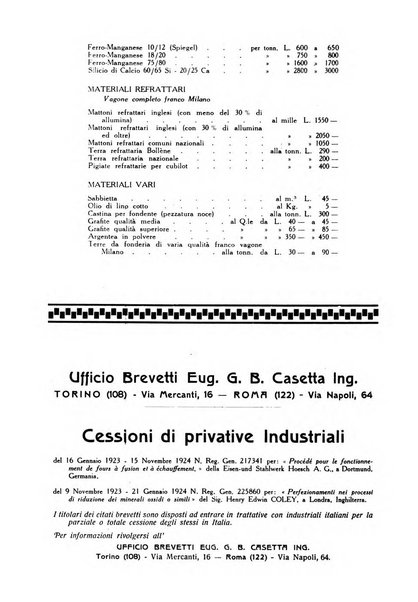 La fonderia rivista tecnica, industriale