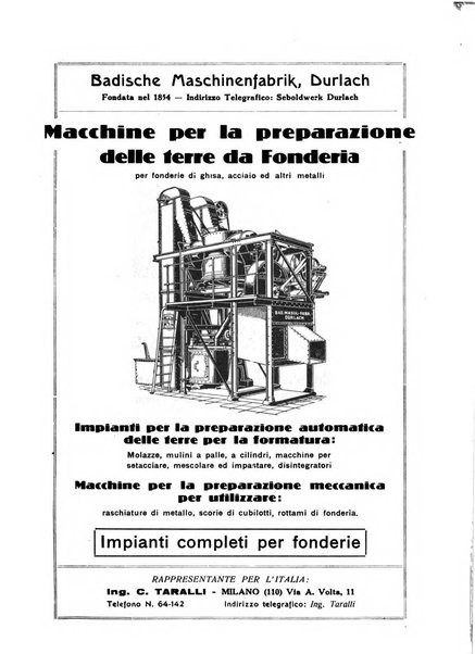 La fonderia rivista tecnica, industriale