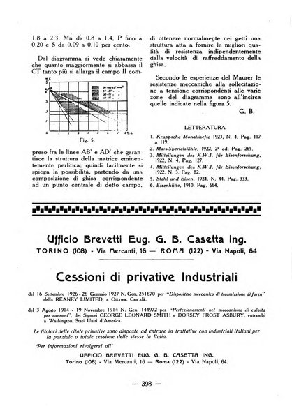 La fonderia rivista tecnica, industriale