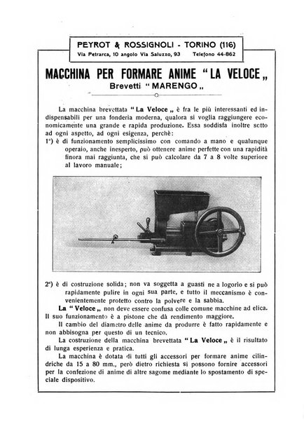 La fonderia rivista tecnica, industriale