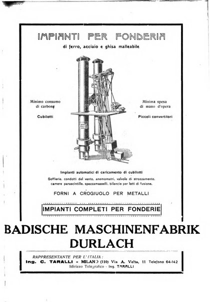 La fonderia rivista tecnica, industriale