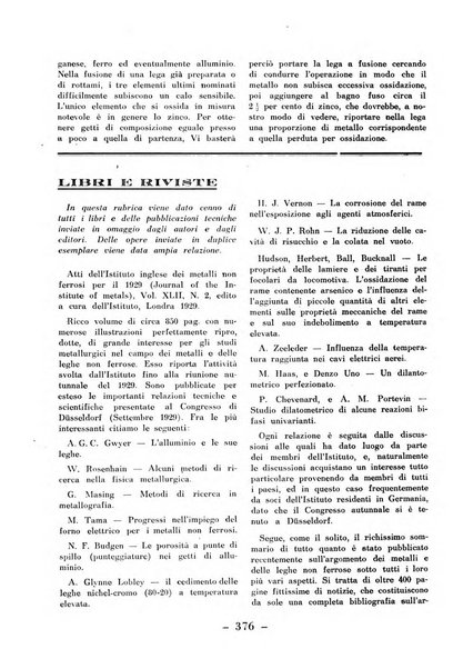 La fonderia rivista tecnica, industriale