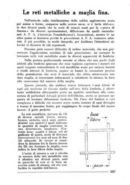 La fonderia rivista tecnica, industriale