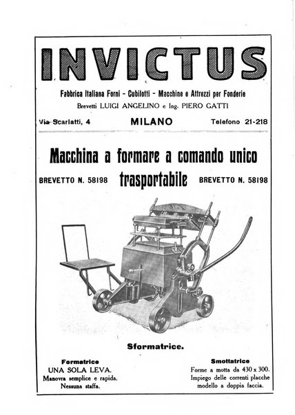 La fonderia rivista tecnica, industriale