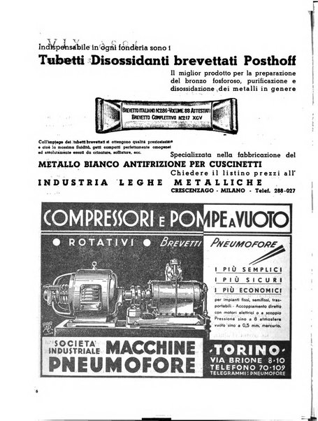 La fonderia rivista tecnica, industriale