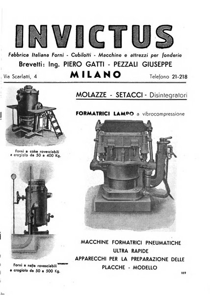 La fonderia rivista tecnica, industriale