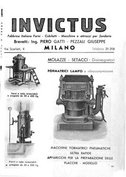 La fonderia rivista tecnica, industriale