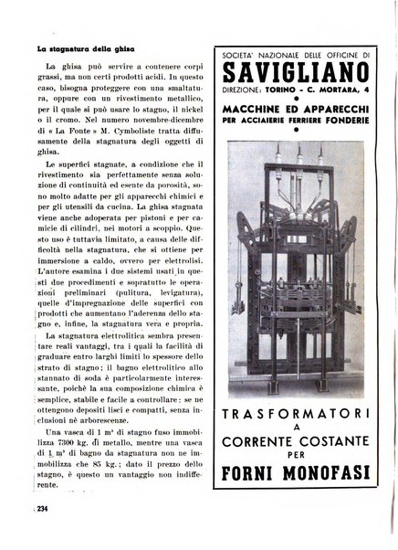 La fonderia rivista tecnica, industriale