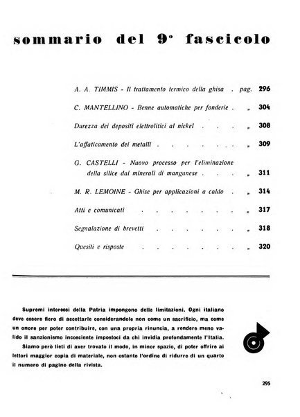 La fonderia rivista tecnica, industriale