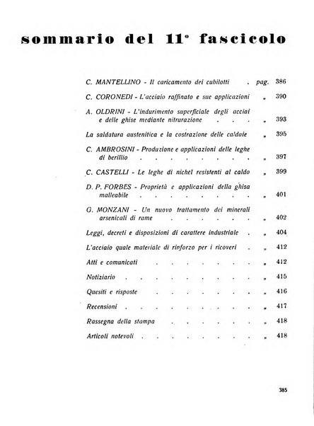 La fonderia rivista tecnica, industriale