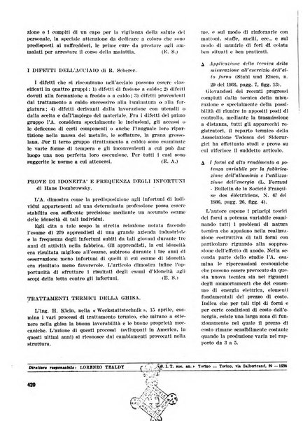 La fonderia rivista tecnica, industriale