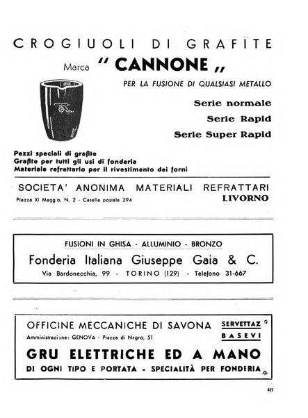 La fonderia rivista tecnica, industriale