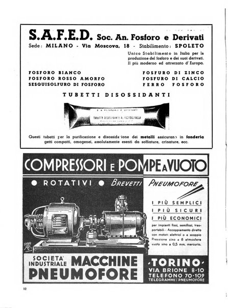 La fonderia rivista tecnica, industriale