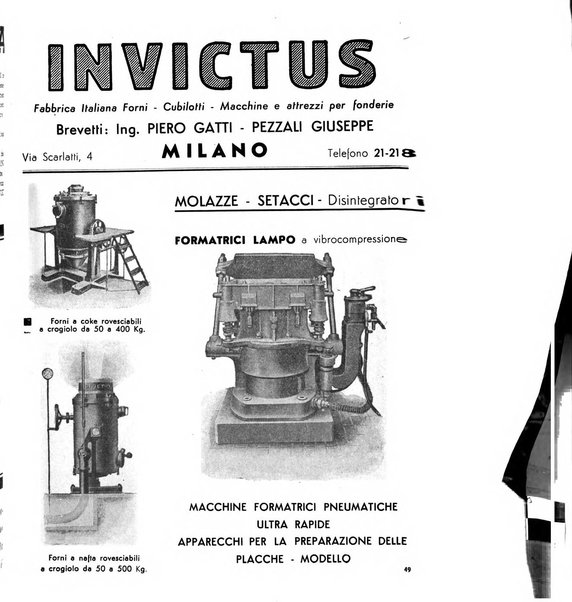 La fonderia rivista tecnica, industriale