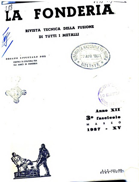 La fonderia rivista tecnica, industriale