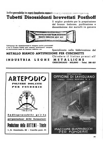 La fonderia rivista tecnica, industriale