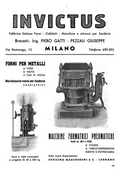 La fonderia rivista tecnica, industriale