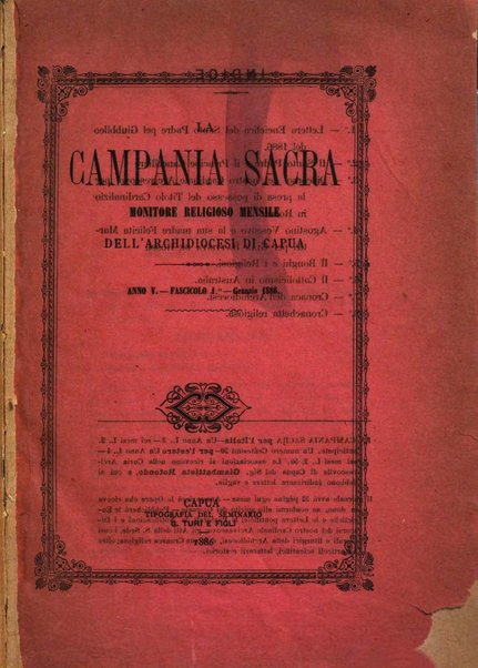 La Campania sacra monitore religioso mensile dell'Archidiocesi di Capua