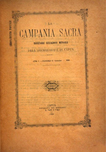 La Campania sacra monitore religioso mensile dell'Archidiocesi di Capua