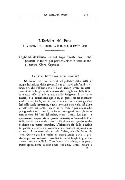 La Campania sacra monitore religioso mensile dell'Archidiocesi di Capua