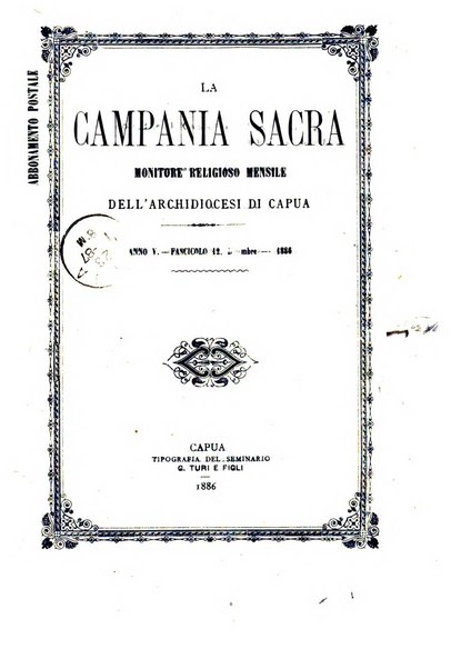 La Campania sacra monitore religioso mensile dell'Archidiocesi di Capua