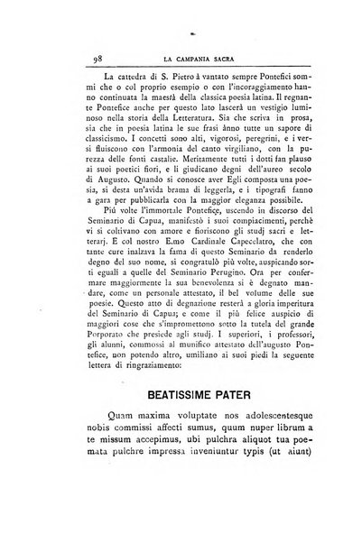 La Campania sacra monitore religioso mensile dell'Archidiocesi di Capua