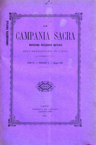 La Campania sacra monitore religioso mensile dell'Archidiocesi di Capua