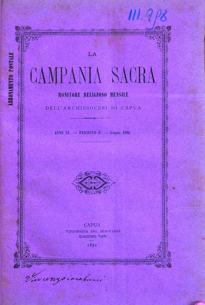 La Campania sacra monitore religioso mensile dell'Archidiocesi di Capua