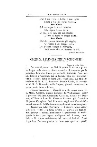 La Campania sacra monitore religioso mensile dell'Archidiocesi di Capua