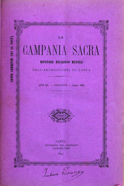 La Campania sacra monitore religioso mensile dell'Archidiocesi di Capua