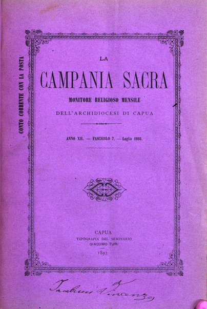 La Campania sacra monitore religioso mensile dell'Archidiocesi di Capua