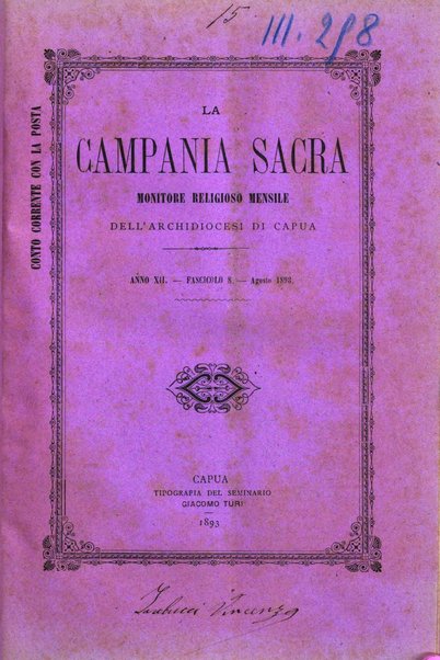 La Campania sacra monitore religioso mensile dell'Archidiocesi di Capua