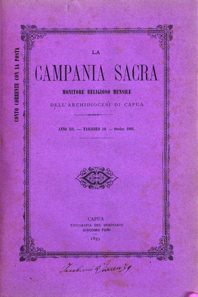 La Campania sacra monitore religioso mensile dell'Archidiocesi di Capua