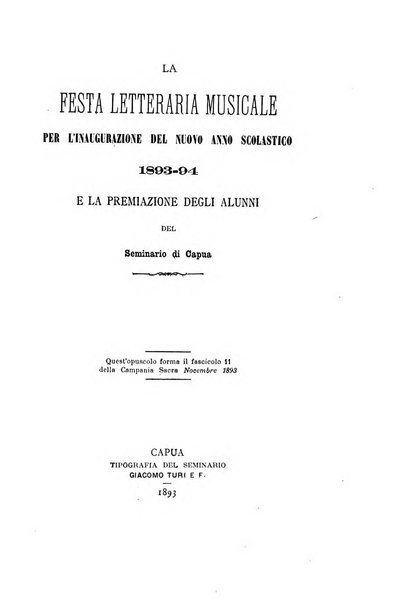 La Campania sacra monitore religioso mensile dell'Archidiocesi di Capua