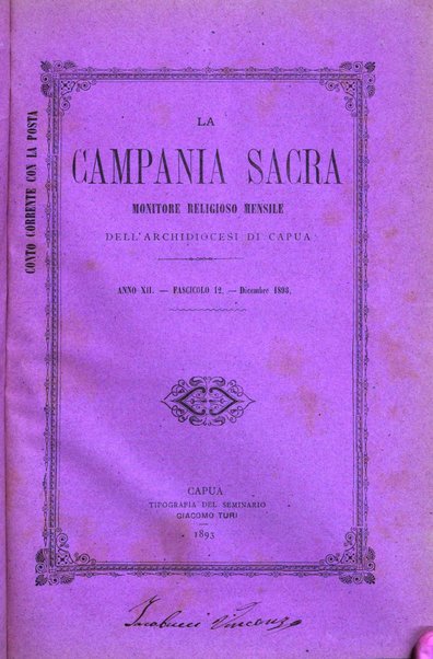 La Campania sacra monitore religioso mensile dell'Archidiocesi di Capua