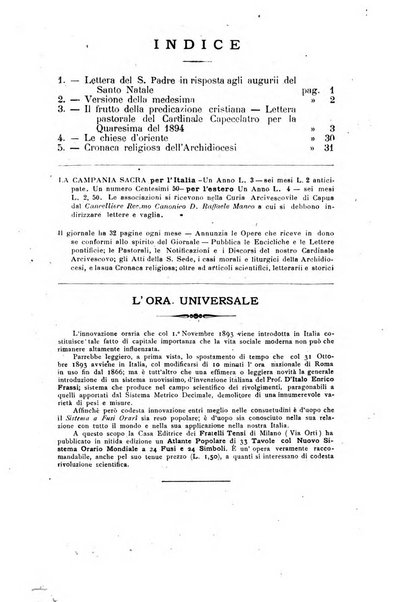 La Campania sacra monitore religioso mensile dell'Archidiocesi di Capua